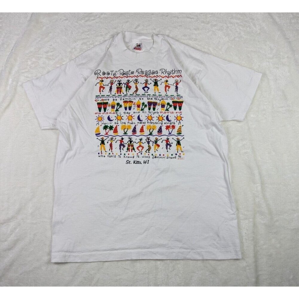 Vintage Roots Rasta Mens Xlarge Single Stitch T shirt Reggae Music Band Tee